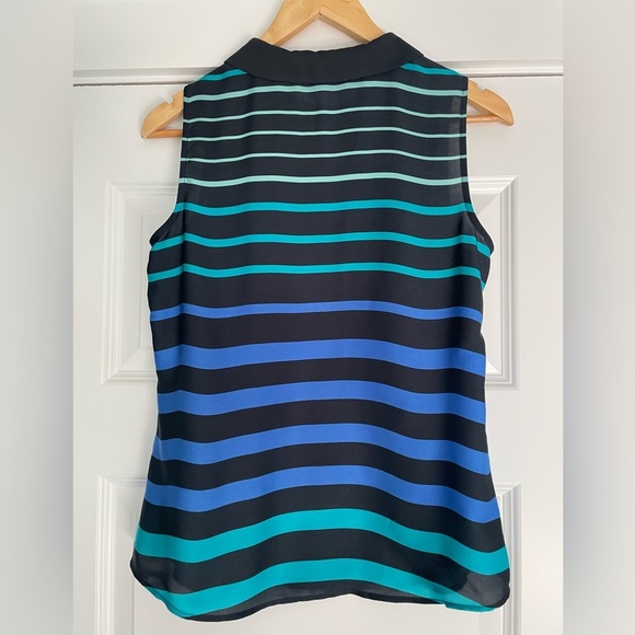 Peter Pan Collar Striped Sleeveless Blouse - Picture 5 of 7